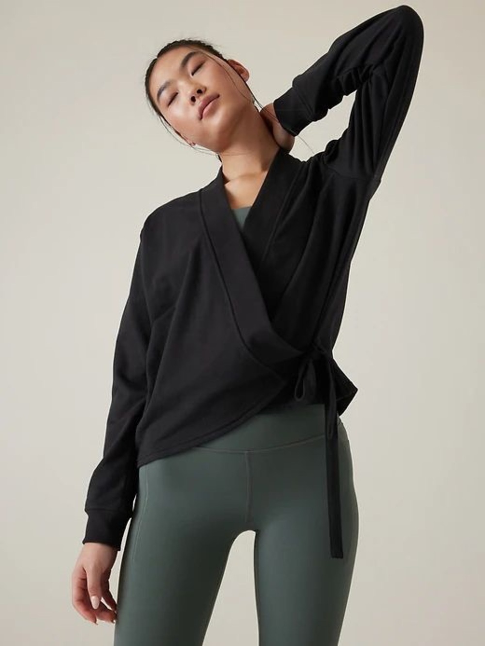 NWT Athleta Retroterry Wrap Sweatshirt L